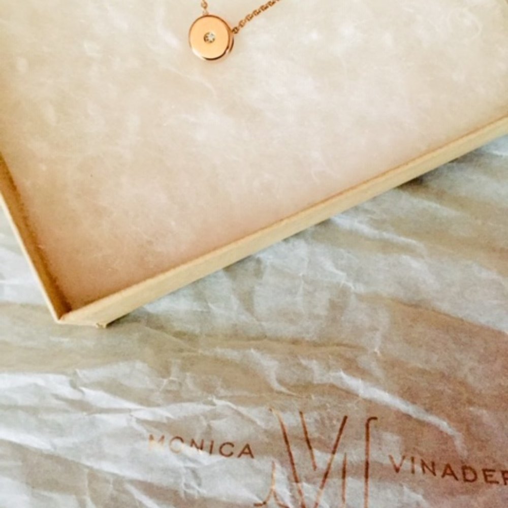 ❌SOLD❌Monica Vinader Rose Gold Diamond Necklace - Picture 6 of 10